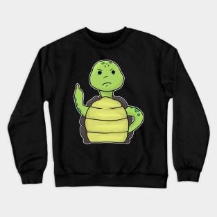 Grumpy Turtle Holding Middle finger funny gift Crewneck Sweatshirt